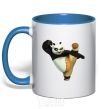 Mug with a colored handle Kung Fu Panda royal-blue фото
