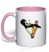 Mug with a colored handle Kung Fu Panda light-pink фото