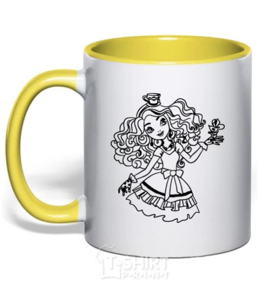 Mug with a colored handle Ever after high 13 yellow фото