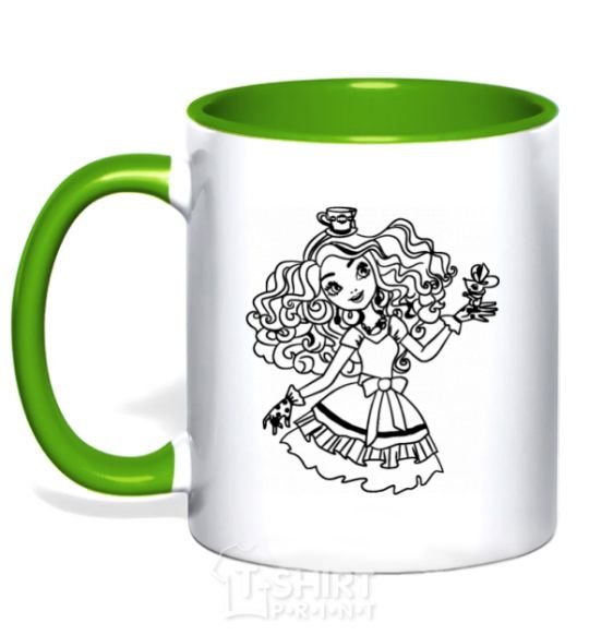Mug with a colored handle Ever after high 13 kelly-green фото