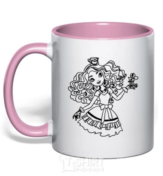 Mug with a colored handle Ever after high 13 light-pink фото