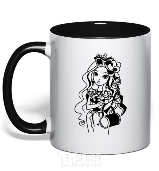 Mug with a colored handle Ever after high 14 black фото