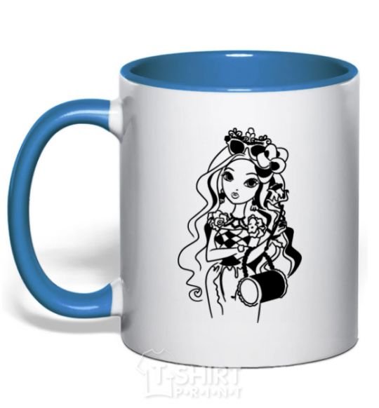 Mug with a colored handle Ever after high 14 royal-blue фото
