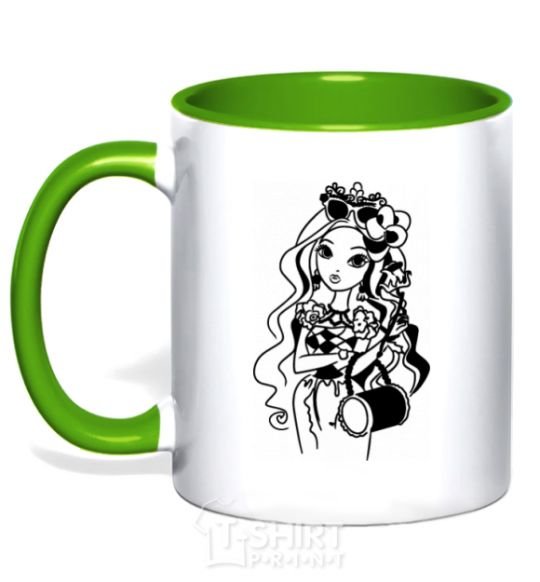 Mug with a colored handle Ever after high 14 kelly-green фото