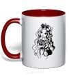 Mug with a colored handle Ever after high 14 red фото