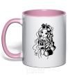 Mug with a colored handle Ever after high 14 light-pink фото