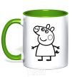Mug with a colored handle Peppa pig kelly-green фото