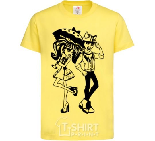 Kids T-shirt Monster couple cornsilk фото