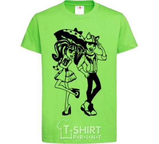 Kids T-shirt Monster couple orchid-green фото