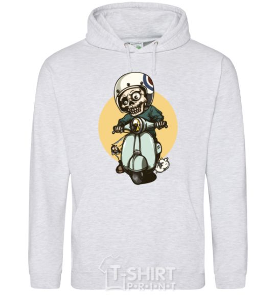 Men`s hoodie Motorbike skeleton sport-grey фото