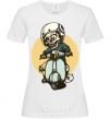 Women's T-shirt Motorbike skeleton White фото