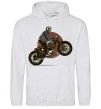 Men`s hoodie Bike skeleton sport-grey фото