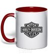 Mug with a colored handle Harley Davidson red фото