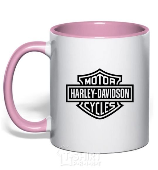Mug with a colored handle Harley Davidson light-pink фото