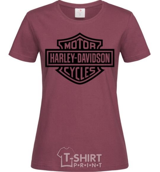 Women's T-shirt Harley Davidson burgundy фото