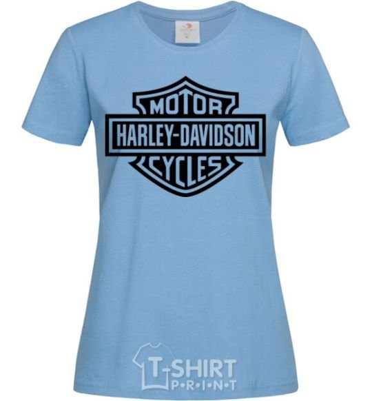 Women's T-shirt Harley Davidson sky-blue фото