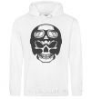 Men`s hoodie Skull with helmet White фото