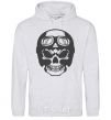 Men`s hoodie Skull with helmet sport-grey фото