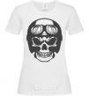 Женская футболка Skull with helmet Белый фото