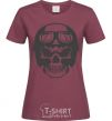 Women's T-shirt Skull with helmet burgundy фото