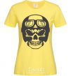 Women's T-shirt Skull with helmet cornsilk фото