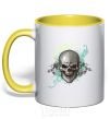 Mug with a colored handle Aggressive yellow фото