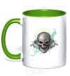 Mug with a colored handle Aggressive kelly-green фото