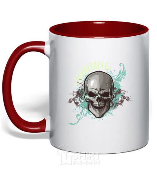 Mug with a colored handle Aggressive red фото