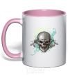 Mug with a colored handle Aggressive light-pink фото