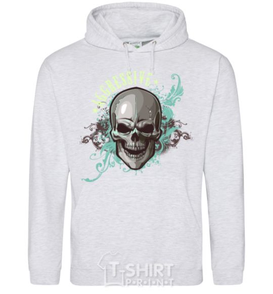 Men`s hoodie Aggressive sport-grey фото