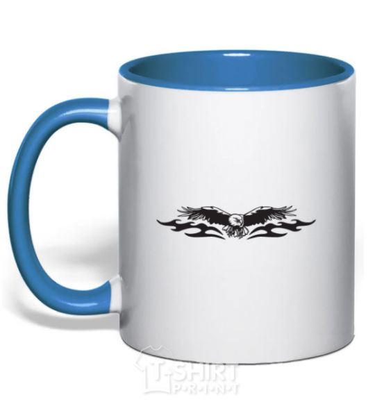 Mug with a colored handle Eagle Орёл royal-blue фото