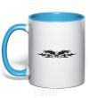 Mug with a colored handle Eagle Орёл sky-blue фото