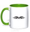 Mug with a colored handle Eagle Орёл kelly-green фото