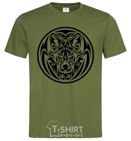 Men's T-Shirt Wolf emblem millennial-khaki фото