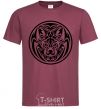 Men's T-Shirt Wolf emblem burgundy фото