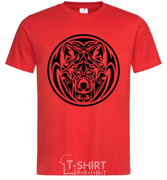 Men's T-Shirt Wolf emblem red фото
