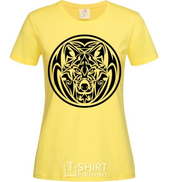 Женская футболка Эмблема волк Лимонный фото