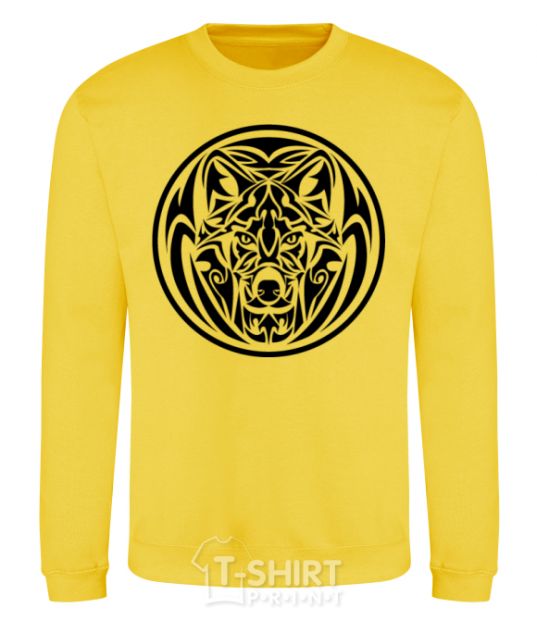 Sweatshirt Wolf emblem yellow фото