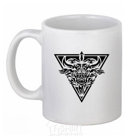 Ceramic mug Bull emblem White фото