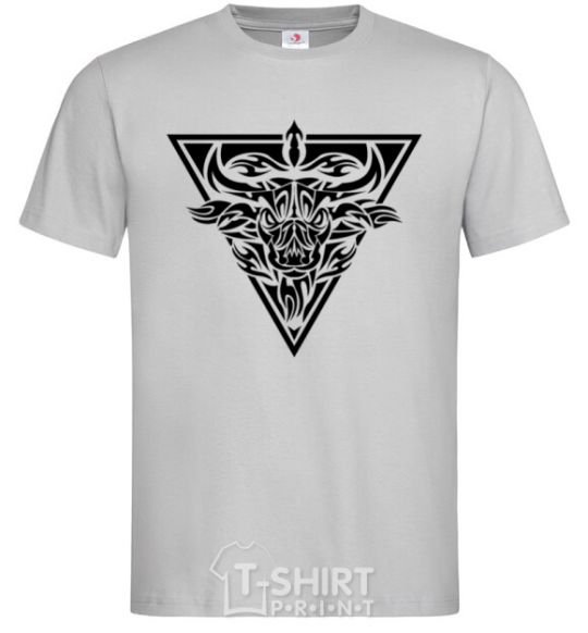 Men's T-Shirt Bull emblem grey фото