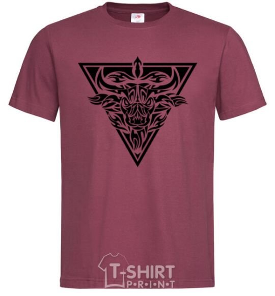 Men's T-Shirt Bull emblem burgundy фото