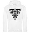 Men`s hoodie Bull emblem White фото