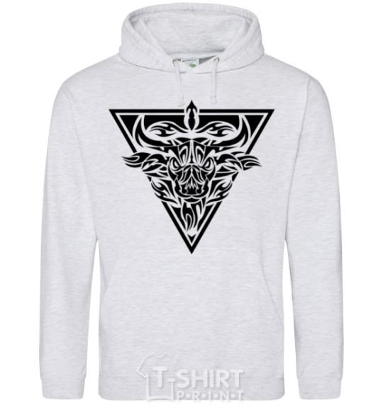 Men`s hoodie Bull emblem sport-grey фото