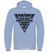 Men`s hoodie Bull emblem sky-blue фото