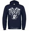 Men`s hoodie Skull and motor navy-blue фото