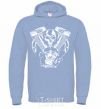 Men`s hoodie Skull and motor sky-blue фото