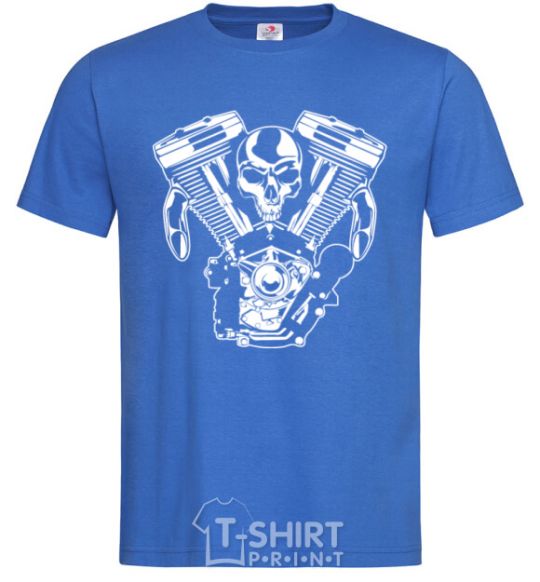 Мужская футболка Skull and motor Ярко-синий фото
