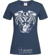 Women's T-shirt Skull and motor navy-blue фото