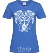 Women's T-shirt Skull and motor royal-blue фото