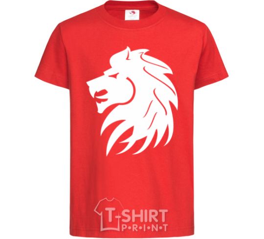 Kids T-shirt Lion's roar red фото